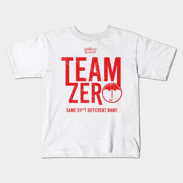 UMBRELLA ACADEMY 2: TEAM ZERO (WHITE BACKGROUND & GRUNGE) Kids T-Shirt by FunGangStore